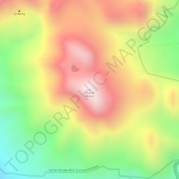 Carte topographique Bulud Mooat, altitude, relief
