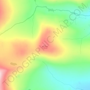 Carte topographique Raudhøa, altitude, relief