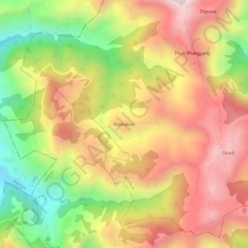 Carte topographique Kalikakot, altitude, relief