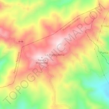 Carte topographique La Magdalena, altitude, relief