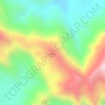 Carte topographique Gawaldev/Muda, altitude, relief