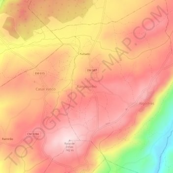 Carte topographique Rancosinho, altitude, relief