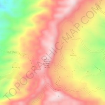 Carte topographique Rocking Peak, altitude, relief