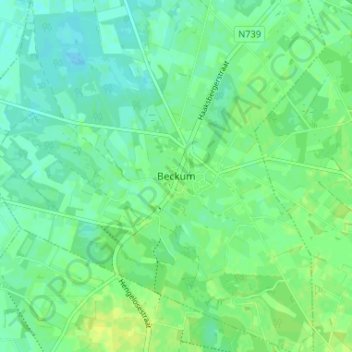 Carte topographique Beckum, altitude, relief