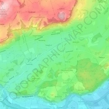 Carte topographique Lenggenwil, altitude, relief