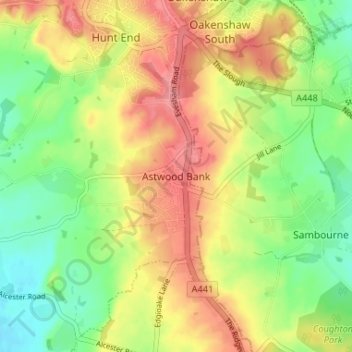 Carte topographique Astwood Bank, altitude, relief