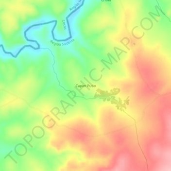 Carte topographique Capim Pubo, altitude, relief