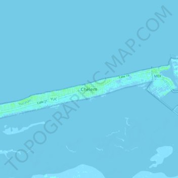 Carte topographique Chelem, altitude, relief