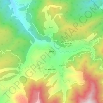 Carte topographique Ismir, altitude, relief