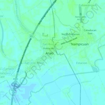 Carte topographique Doña Carmen, altitude, relief