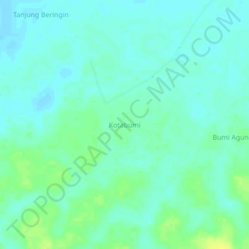 Carte topographique Kotabumi, altitude, relief