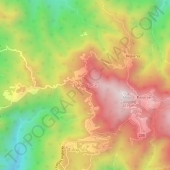 Carte topographique Taloy Norte, altitude, relief