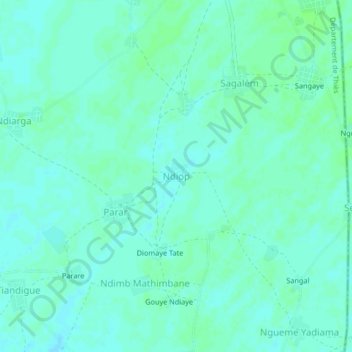 Carte topographique Ndiop, altitude, relief