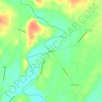 Carte topographique Markes, altitude, relief