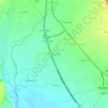 Carte topographique Palguyod, altitude, relief