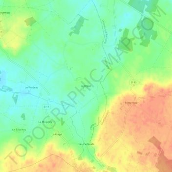Carte topographique Le Breuil, altitude, relief
