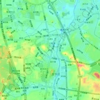 Carte topographique Wuguan, altitude, relief