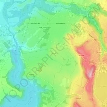 Carte topographique Bissia, altitude, relief