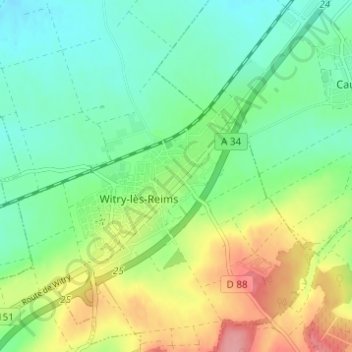 Carte topographique Le Village, altitude, relief