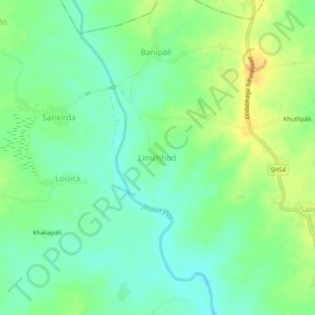 Carte topographique Limchhod, altitude, relief