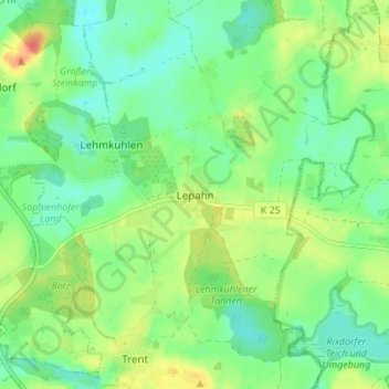 Carte topographique Lepahn, altitude, relief