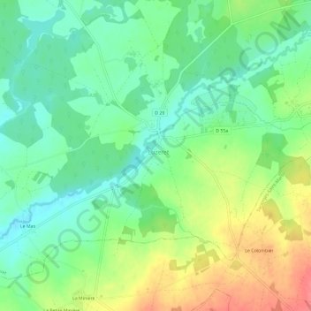 Carte topographique La Rue Aubret, altitude, relief