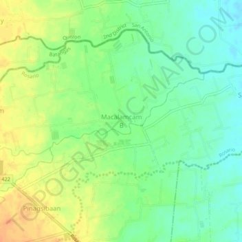 Carte topographique Macalamcam B, altitude, relief