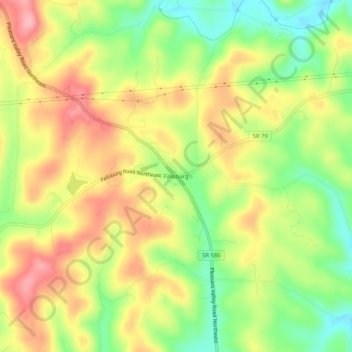 Carte topographique Fallsburg, altitude, relief