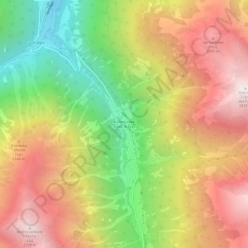 Carte topographique Außersulden, altitude, relief