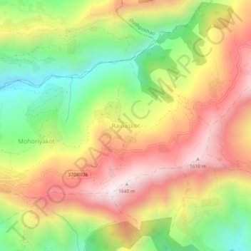 Carte topographique Rainaskot, altitude, relief