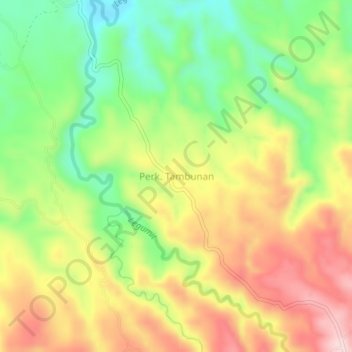 Carte topographique Perk. Tambunan, altitude, relief