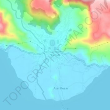 Carte topographique Nolokla, altitude, relief