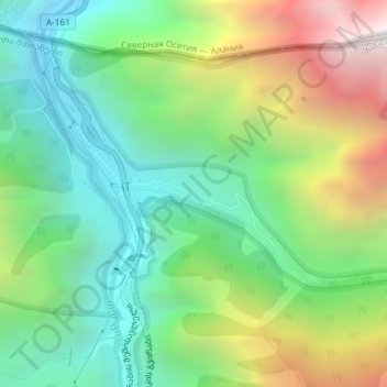Carte topographique Darial Gorge, altitude, relief