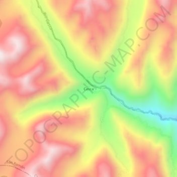 Carte topographique Casca, altitude, relief