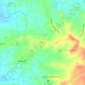 Carte topographique Paltok, altitude, relief