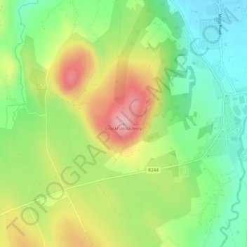 Carte topographique Crocknakilladerry, altitude, relief