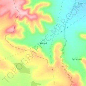 Carte topographique Nagwadi, altitude, relief