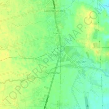 Carte topographique Estrada, altitude, relief