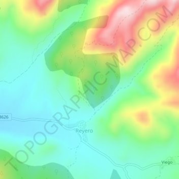 Carte topographique Cofiño, altitude, relief