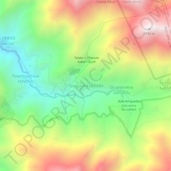 Carte topographique Tamguist, altitude, relief