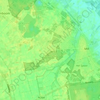 Carte topographique Meeren, altitude, relief