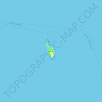 Carte topographique Gorée, altitude, relief