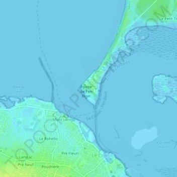 Carte topographique Pen Bron, altitude, relief