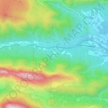 Carte topographique Villeraze, altitude, relief