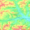 Carte topographique Crediton, altitude, relief