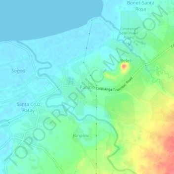 Carte topographique Paolbo, altitude, relief
