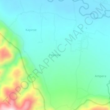 Carte topographique Petimbe, altitude, relief