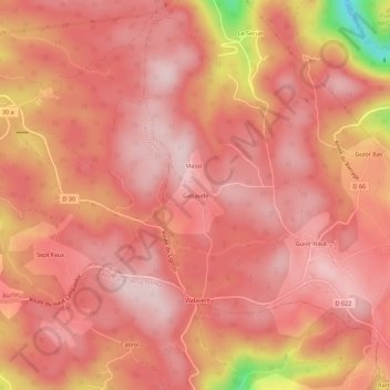 Carte topographique Gabaude, altitude, relief