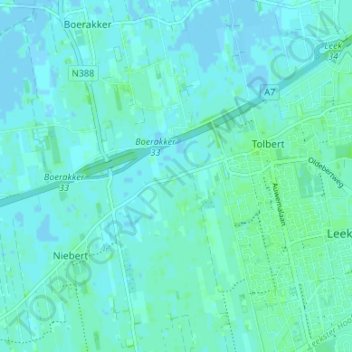 Carte topographique De Holm, altitude, relief