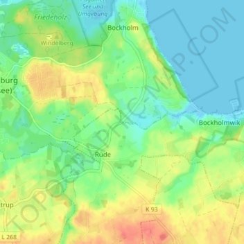 Carte topographique Iskiersand, altitude, relief